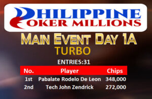 Philippine Poker Millions Day 1A Turbo