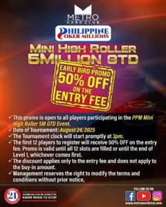 Philippine Poker Millions - High Roller Early Bird Promo