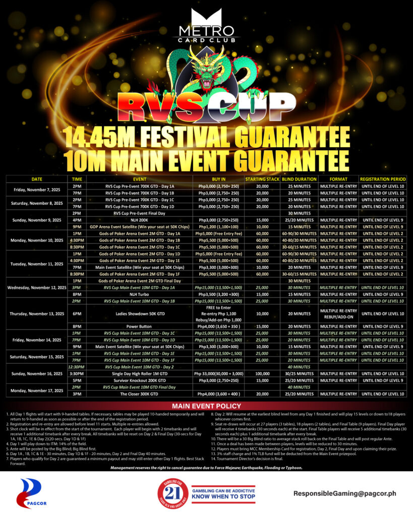 2025 RVS Cup schedule