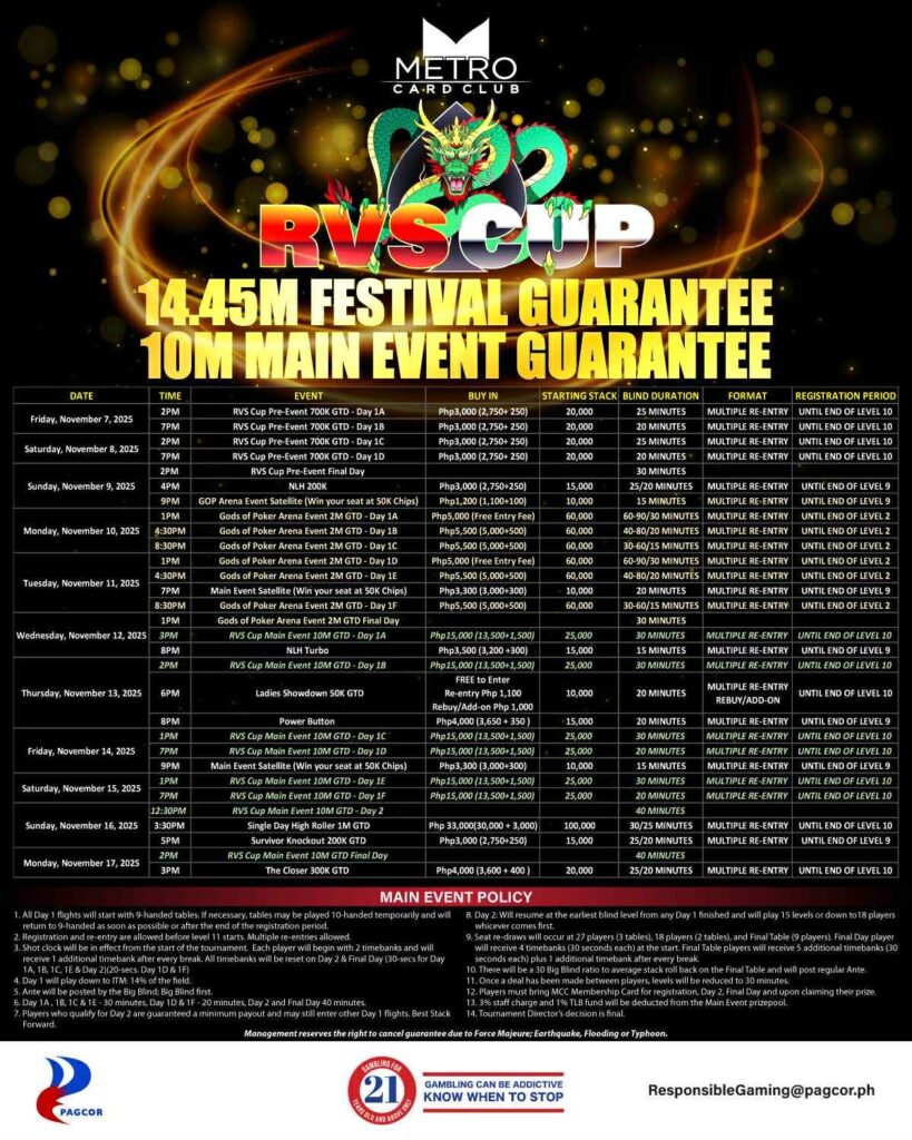 2025 RVS Cup schedule