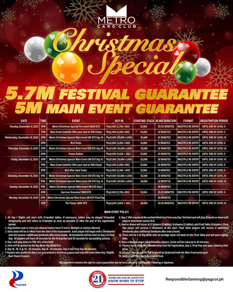 Metro Christmas Special schedule