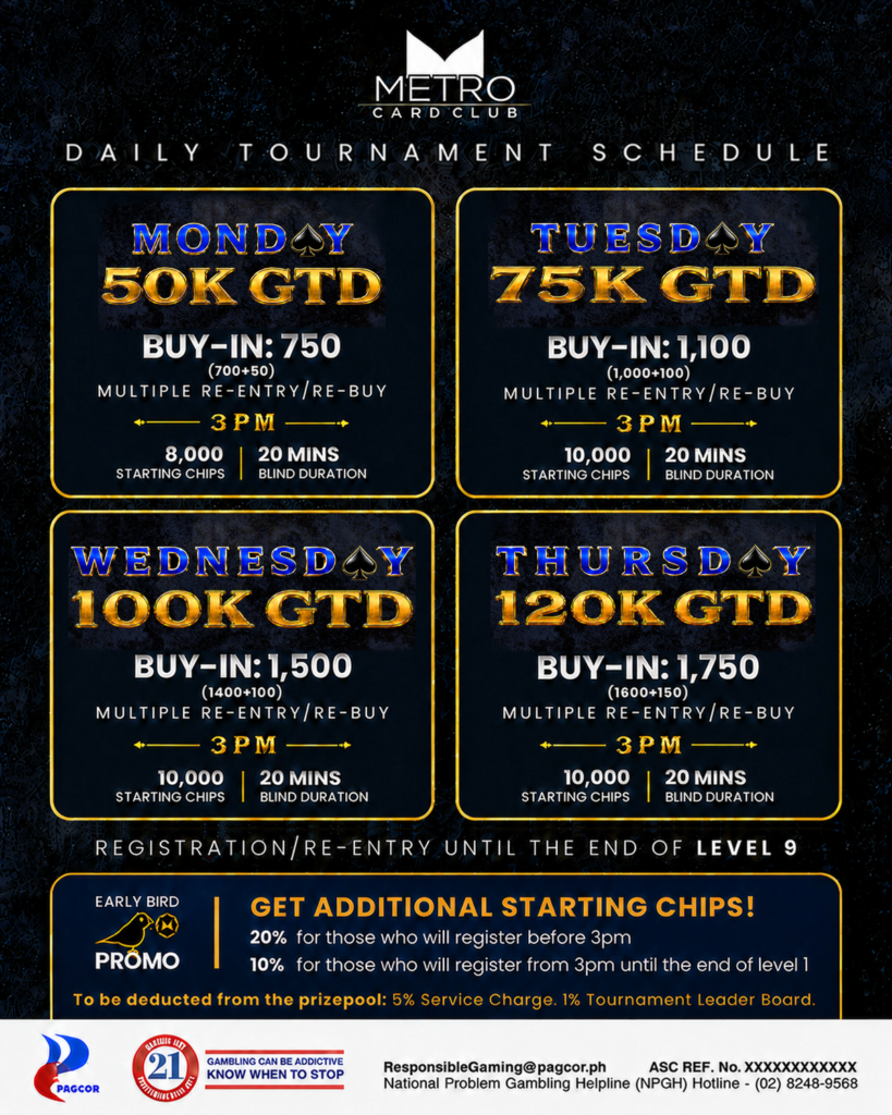 Daily Tournament Schedule